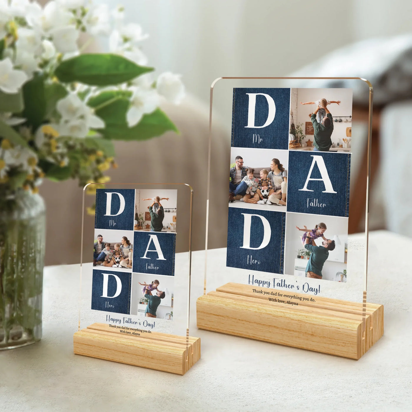 Father’s Day Acrylic Photo Frame – Clear Modern Keepsake