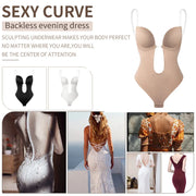 Backless Bodysuit Shapewear – Built-In Bra, U-Plunge & Open Crotch Faja | OWNLUXE