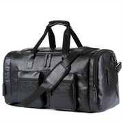 Multi-Compartment PU Leather Adjustable Travel Duffel Bag | OWNLUXE