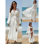 Lace Patchwork Chiffon Wrap Swim Cover-Up | OWNLUXE