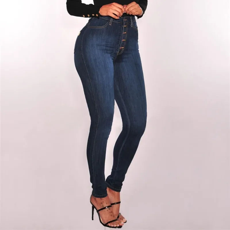 High-Waist Push-Up Jeans - Stretch Skinny Mom Jeans for Women