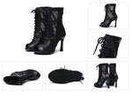 Load image into Gallery viewer, Mesh Zip Dance Ankle Boots – Cuban Heel Ballroom &amp; Latin
