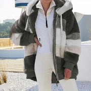 Long-Sleeve Hooded Zip-Up Pocket Coat | OWNLUXE