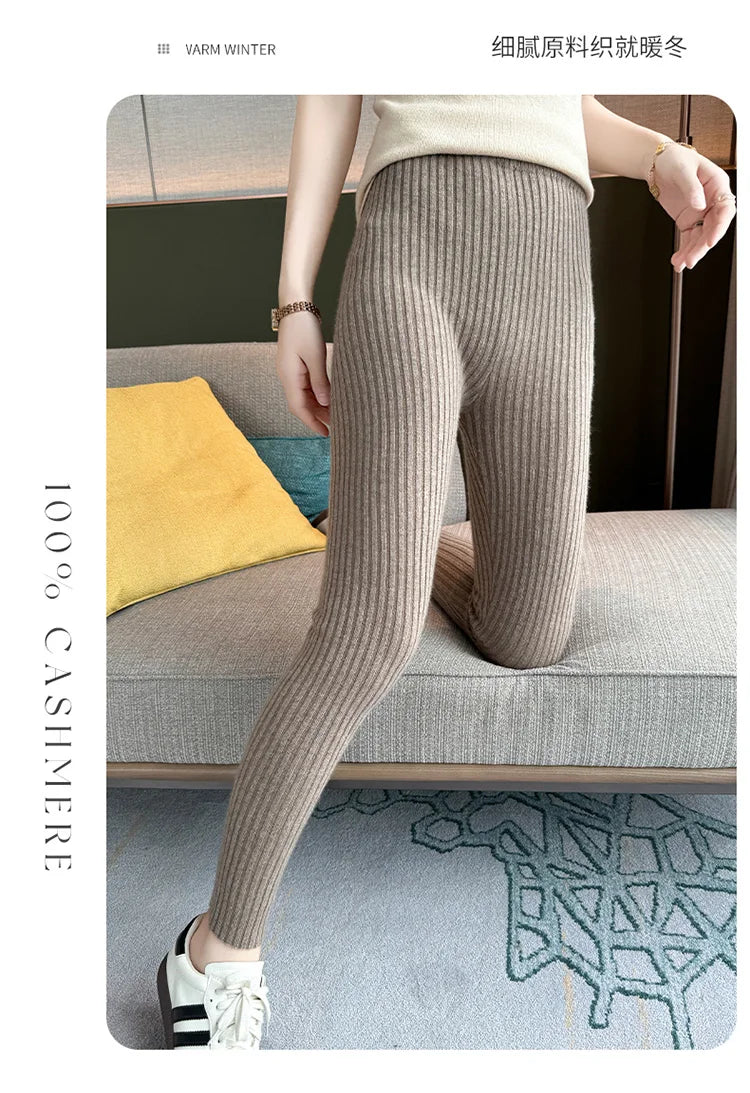 Cashmere Leggings – 100% Merino Wool High Waist