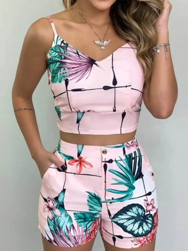 Women's Patchwork Summer Shorts with Elastic Waist & Pockets