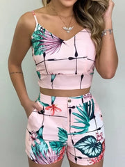 Women's Patchwork Summer Shorts with Elastic Waist & Pockets