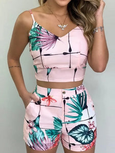 Casual Patchwork Summer Shorts with Elastic Waist  Hollow Out Pockets