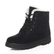 Women’s Warm Fur Ankle Snow Boots with Low Heels