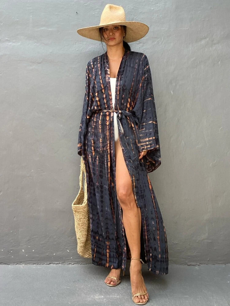 Printed Tie-Dye Swim Cover-Up | OWNLUXE