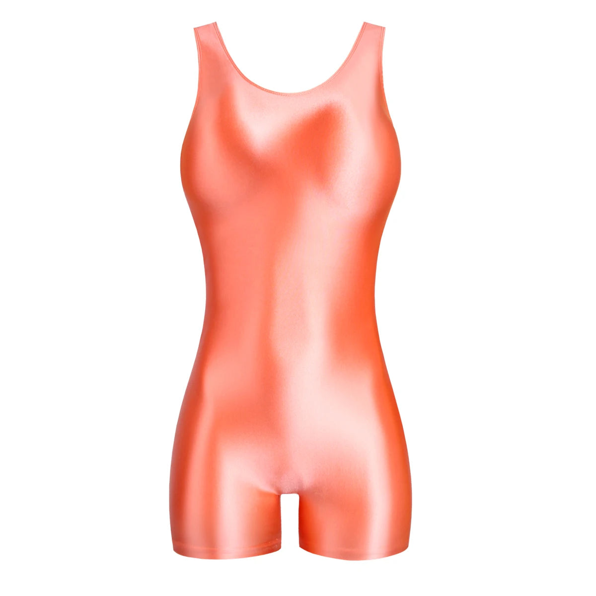 Metallic Satin Romper – Glossy Curve-Hugging One-Piece | OWNLUXE