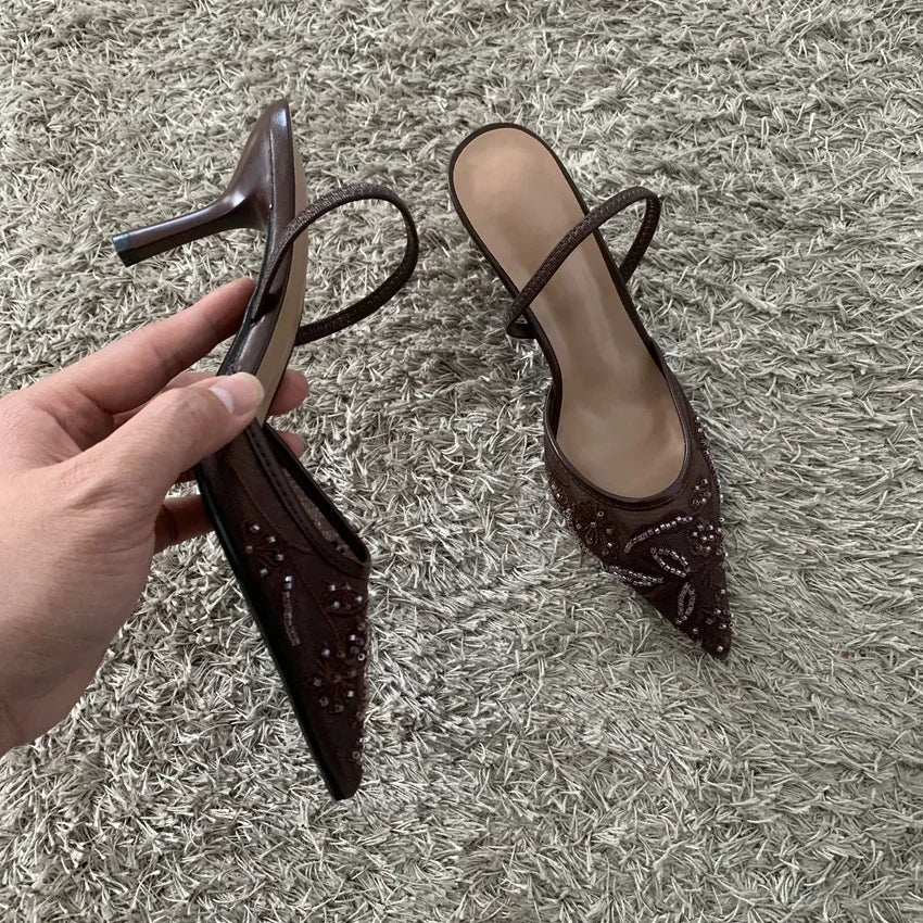 Women's Pointed Toe Mesh Heels – Shop at OWNLUXE