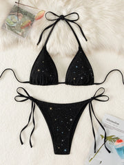 Shiny Halter Bikini Set | OWNLUXE