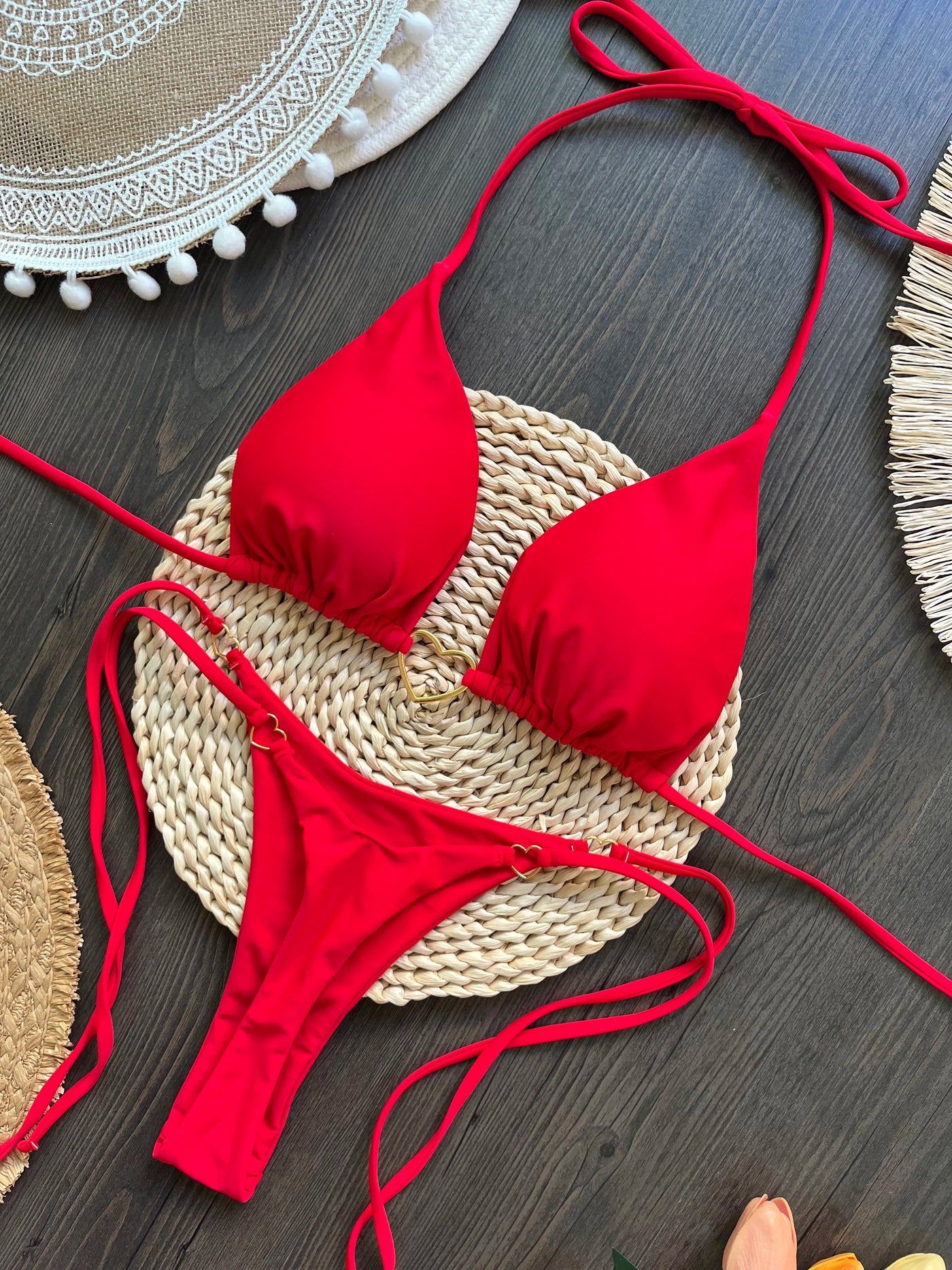 Halter Thong Solid Bikini Set | OWNLUXE