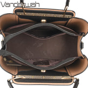 Women's Soft Leather Shoulder & Crossbody Bag with Pendant