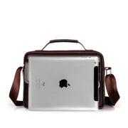 Men's PU Leather Satchel - Rivet Detail Crossbody Bag