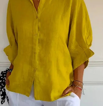 Cotton Linen Blouse | OWNLUXE