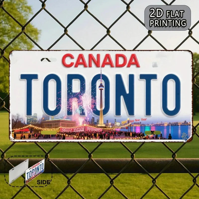 Vintage Toronto CN Tower License Plate – Metal Wall Decor