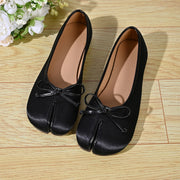 Soft Split Toe Tabi Ballet Flats Women Bowknot Leather | OWNLUXE