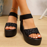 Women's Leopard Print Platform Wedge Sandals – Shop at OWNLUXE