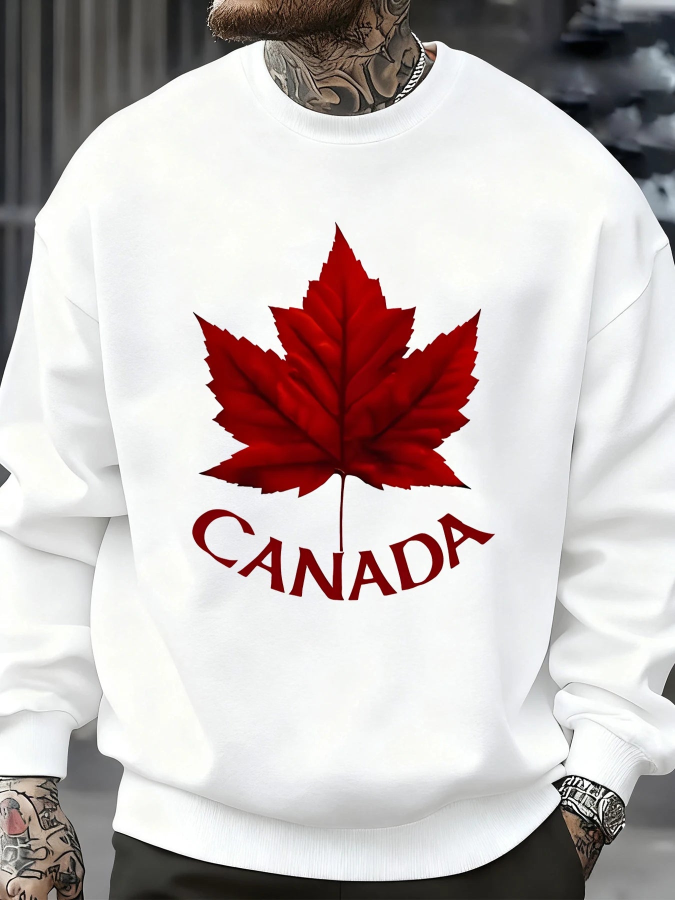 Canada Maple Leaf Fleece Pullover Sweatshirt – Unisex Oversized Casual Top | OWNLUXE