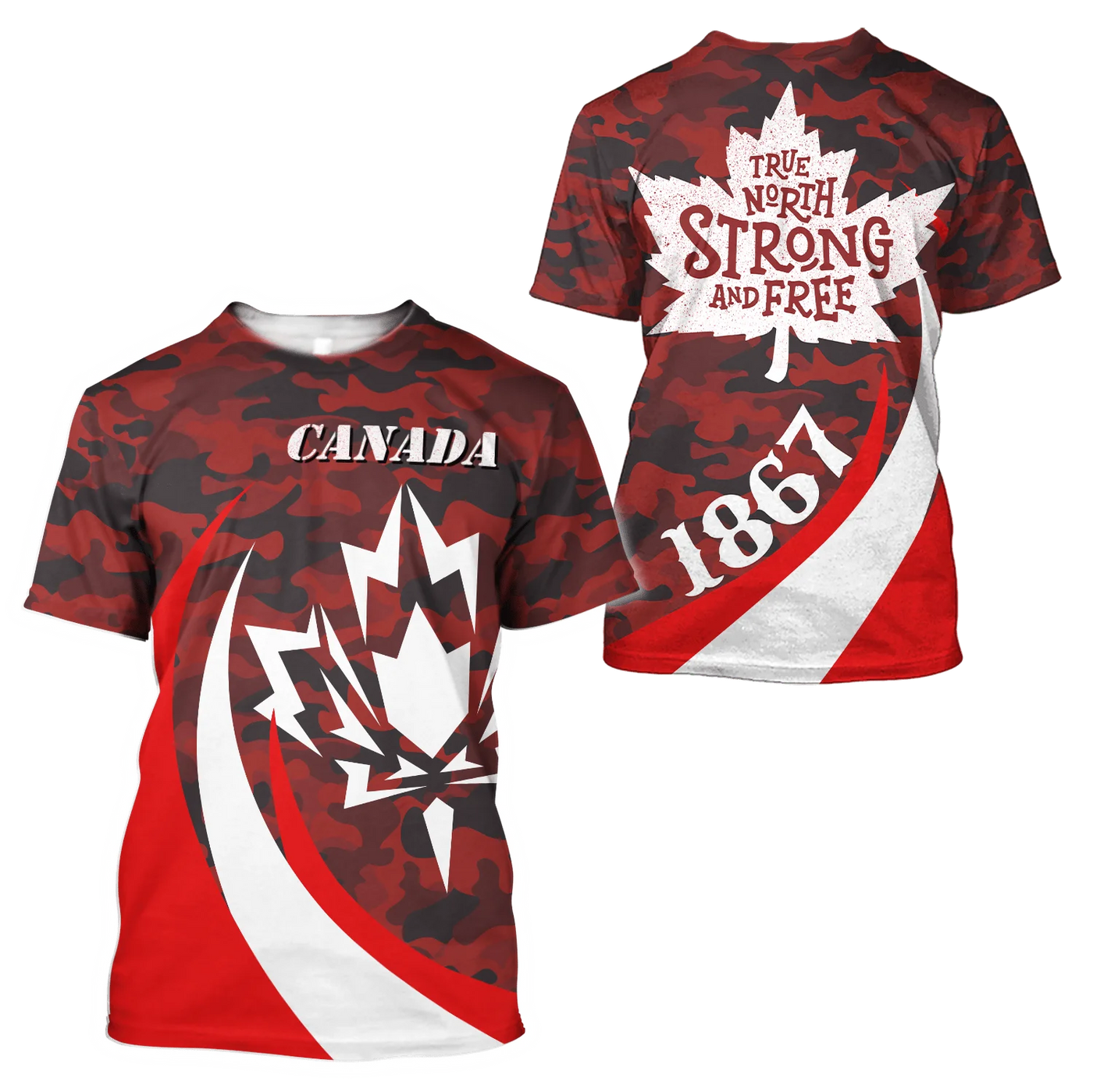 Canada Flag Graphic T-Shirt – 3D Print Oversized Tee | OWNLUXE
