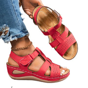 Women's Open Toe Platform Wedge Sandals (Red) – Shop at OWNLUXE
