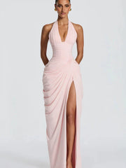 Backless Maxi Pleated Dress | OWNLUXE
