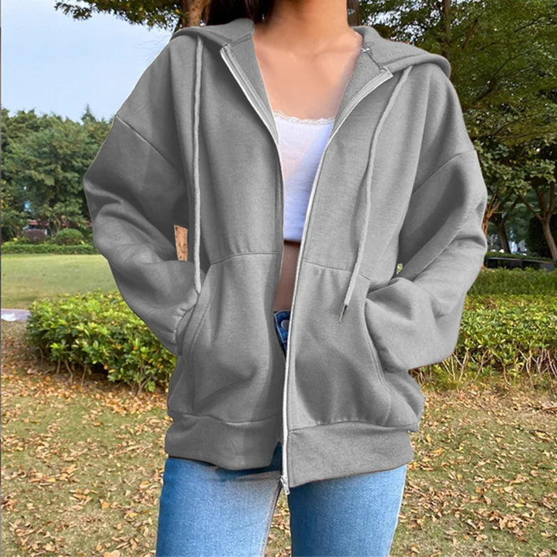 Hooded Long-Sleeve Drawstring Pocket Hoodie | OWNLUXE