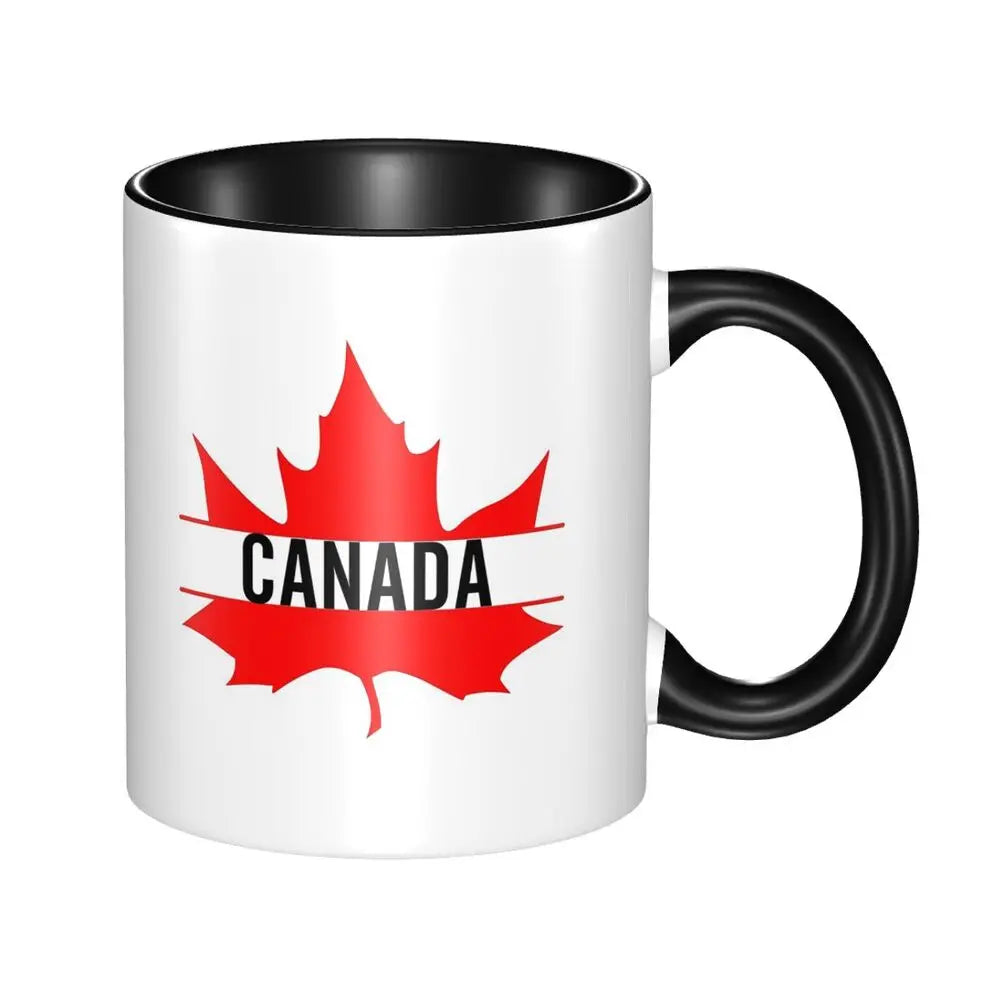 Maple Leaf Canada Canadian Is My Happy Place Mug Funny Ceramic Coffee Cups Tea Mugs Milk Cup Drinkware Gift for Friends