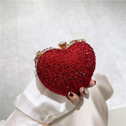 Luxury Diamond Inlay Heart Shape Crystal Clutch Purse | OWNLUXE