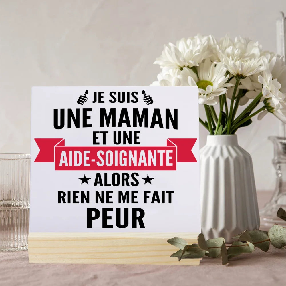 Heartfelt Ceramic Plaque – Mother's Day & Birthday Gift | Plaque en Céramique Touchante – Fête des Mères & Anniversaire