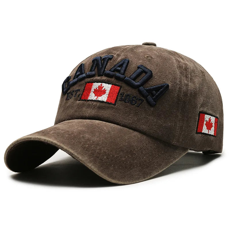 Vintage Canada Baseball Cap - Washed Cotton Adjustable Unisex Hat
