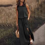 Loose Fit Summer Mini Dress – Sleeveless Above Knee Style