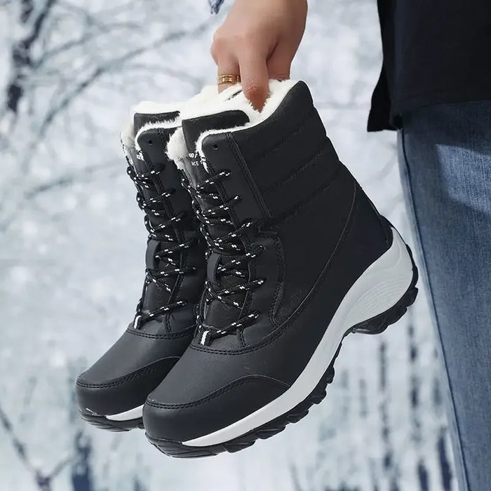Women's Winter Wedge Snow Boots with Plush Lining
