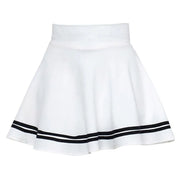 High Waist Pleated A-Line Mini Skirt – Stripe Casual Style