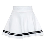 Load image into Gallery viewer, Trendy High Waist Stripe Pleated A-Line Mini Skirt – Slim Fit for Casual &amp; School Wear
