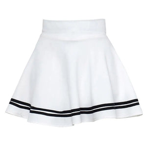 Trendy High Waist Stripe Pleated A-Line Mini Skirt – Slim Fit for Casual & School Wear