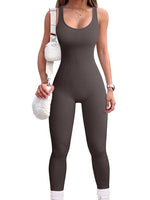 Load image into Gallery viewer, Shapewear Jumpsuit for Women – Ribbed Sleeveless Yoga Romper
