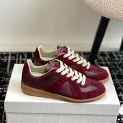 Women's Round Toe Leather Sneakers – Shop at OWNLUXE