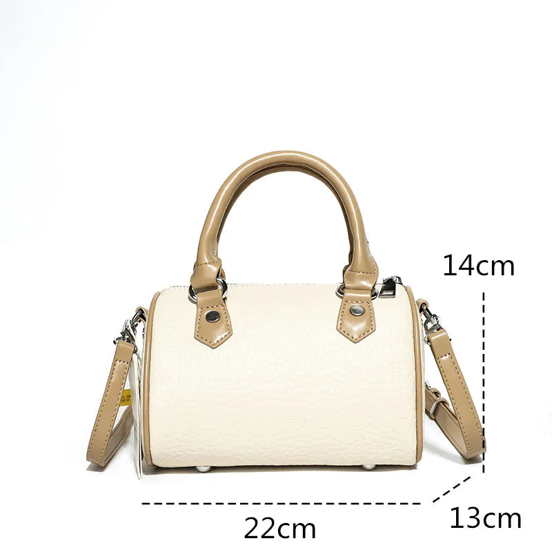 Soft Cow Leather Tote Bag with Zipper Closure