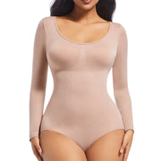 Thong Shapewear Bodysuit Long Sleeve Seamless Waist Shaper