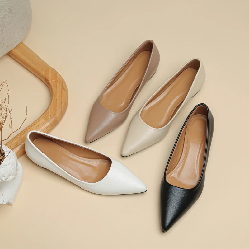 Women's Pointed Toe Leather Heels – Shop at OWNLUXE
