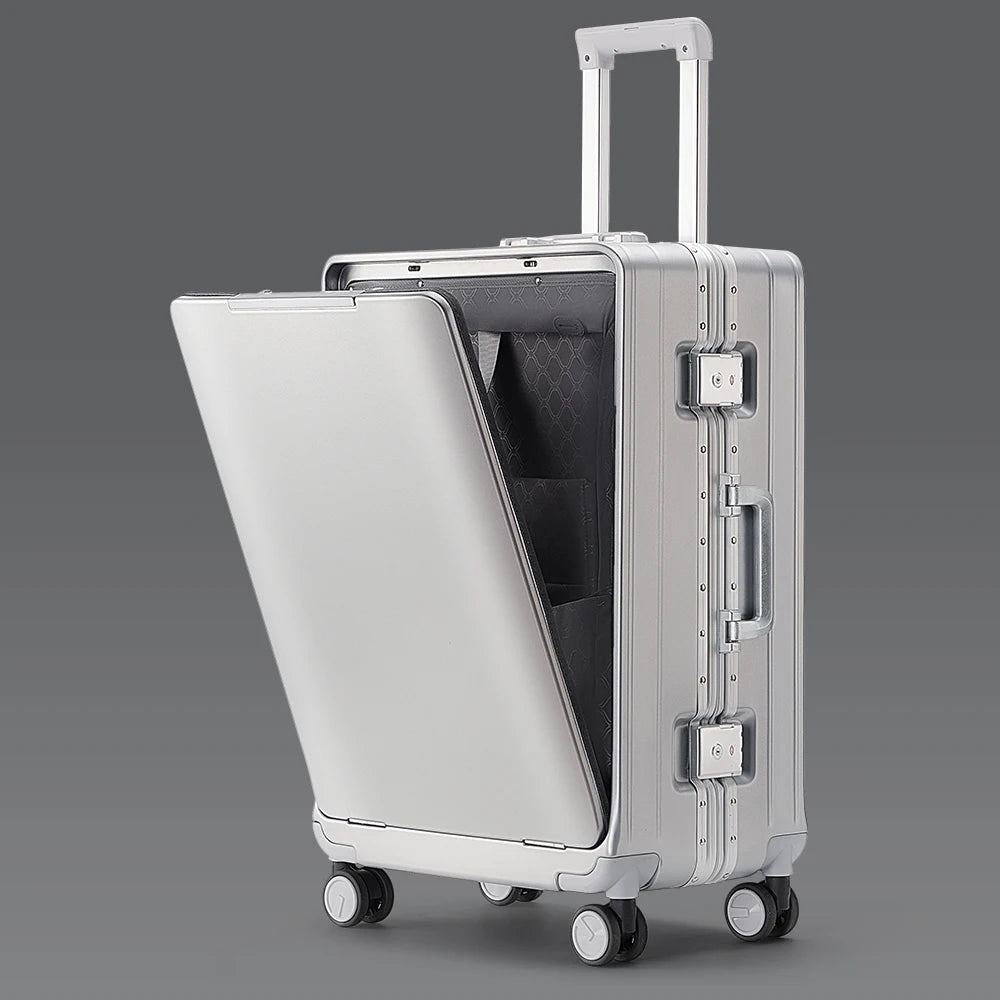 Front-Opening Carry-On Spinner with Laptop Compartment