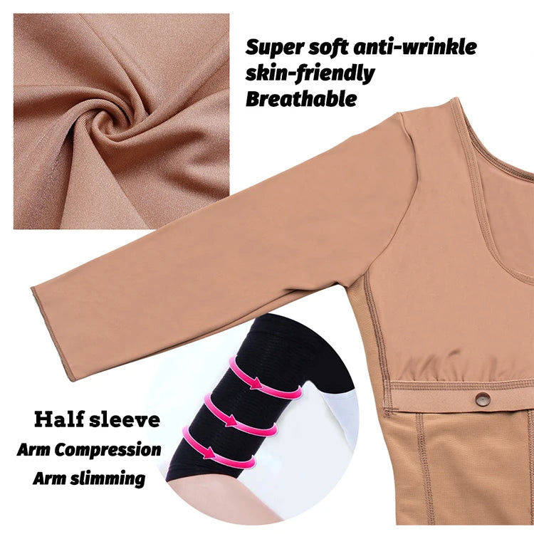 Full Body Colombian Shapewear Bodysuit - High Compression with Arm Slimming
