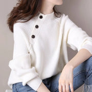 Women’s Knit Sweater – Soft Half-High Collar Pullover