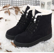 Women’s Warm Fur Ankle Snow Boots with Low Heels