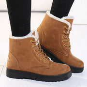 Women’s Warm Fur Ankle Snow Boots with Low Heels