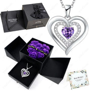 Heart Zircon Pendant Necklace – Comes in Rose Bow Gift Box | OWNLUXE