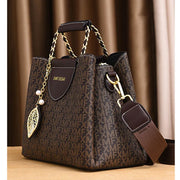Women's PU Leather Handbag & Messenger Bag Set – 2-Piece Shoulder Bag with Adjustable Strap