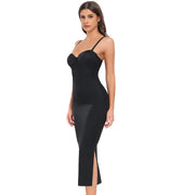 Full Length Shapewear Slip Dress - Slimming Body Shaper with Underwire Support